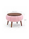 Rundes Beistelltisch Funktionales Design Holz Rosa M45xB45xH44cm
