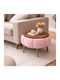 Round Side Table Wooden Pink M45xL45xH44cm