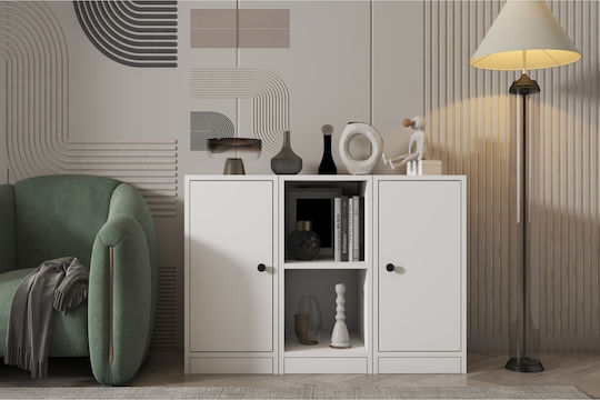 Буфет Дървен Бял 97.2x40x71.4см