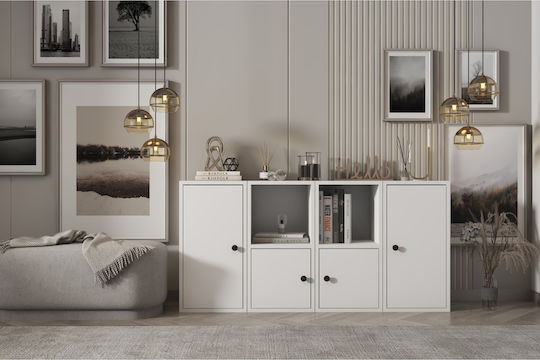 Буфет Дървен Бял 129x30x65см