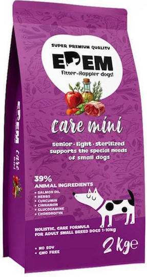 2kg Dry Dog Food Light With Low Grains For Elderly Dogs Of Small Breeds With Chicken Rice And Salmon