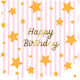 Σετ 16 Χαρτοπετσέτες Παιδικό Πάρτι Bright Star Stripes Happy Birthday 16τμχ