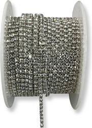 Crystal Strass Chain 2.5mm Silver Plated – 1 Meter