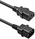 Qoltec IEC C13 / IEC C14 - IEC C13 / IEC C14 Cable 1m Black KKQTKKBZ0290