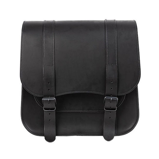 Ledrie Postman Motorcycle Side Case Leather 30lt in Black Colour