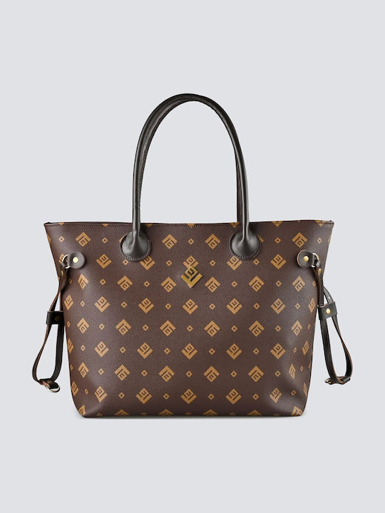Annette Large Signature Women's Shopper Bag Made of Artificial Leather in Brown