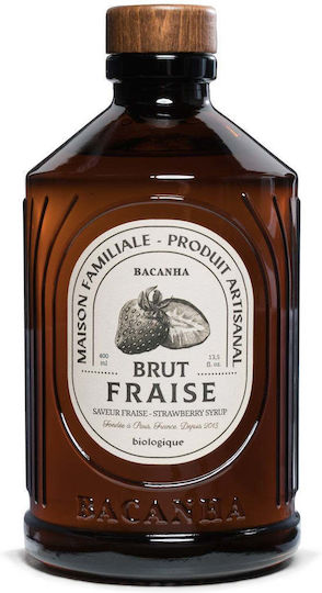 Bacanha Organic Strawberry Flavor Syrup 400 Ml Coffee Lemonade Cocktails
