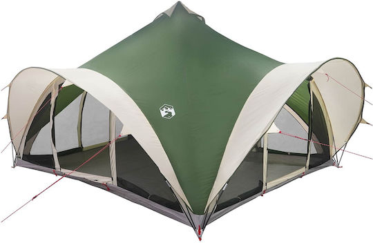 vidaXL Καλοκαιρινή Σκηνή Camping Teepee Πράσινη για 18 Άτομα 500x500x350εκ.