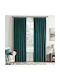 Set Perdele Opace Cu Coafură Verde 140x225cm