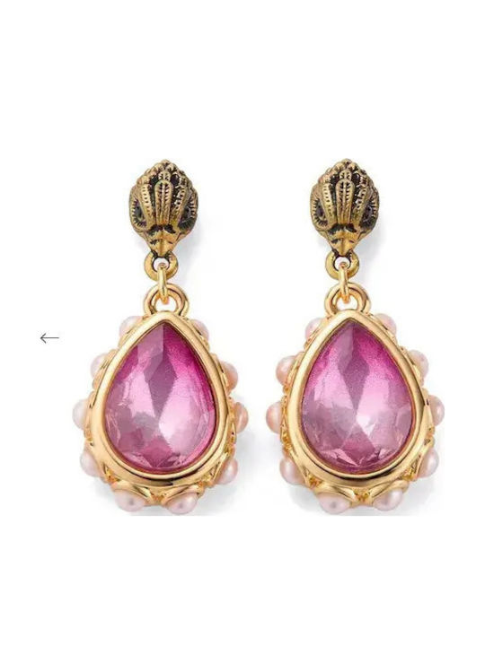 Kurt Geiger Gold Plated Earrings with Purple Stones Kurt Geiger Gold Plated Earrings with Purple Stones