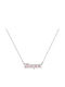 Personal Jewel Necklace Name From Silver Pink