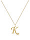 Personal Jewel Monogram Necklace "K" From Gold Plated Silver With Zircon