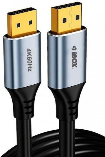 iBox ITVDP012 Καλώδιο DisplayPort male - DisplayPort male 2m Μαύρο