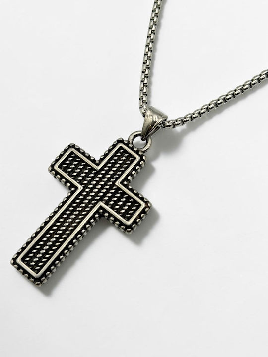 Schwarzes Männlicher Stahlkreuz Ohne Kette