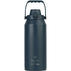 Estia Lift Bottle Save The Aegean Recyclable Thermos Bottle Stainless Steel BPA Free 1.8lt Indigo with Handle