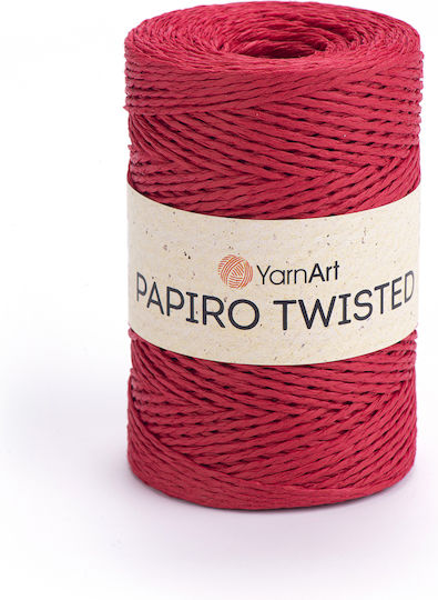 Yarnart Papiro Twisted 1310 Red Knitting Yarn 100% Raffia Paper 100gr 170m