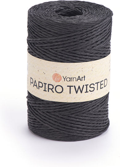 Yarnart Papiro Twisted 1309 Black Knitting Yarn 100% Raffia Paper 100gr 170m