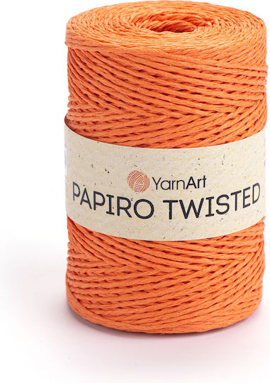 Yarnart Papiro Twisted 1317 Orange Knitting Yarn 100% Raffia Paper 100gr 170m