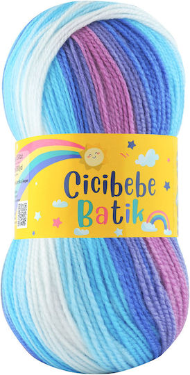 Kamgarn Cicibebe Batik Knitting Yarn Col550-60 Blue-Purple Multicoloured Acrylic 100gr 360mtr