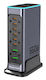 Powertech GaN Charging Station with 2 USB-A Ports and 6 USB-C Ports 140W Power Delivery / Quick Charge 3.0 in Grey (PT-1621)