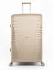 Rain Large Hard Beige Travel Suitcase Height 75cm