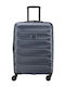Delsey Meteor Medium Hard Blue Travel Suitcase Height 68cm