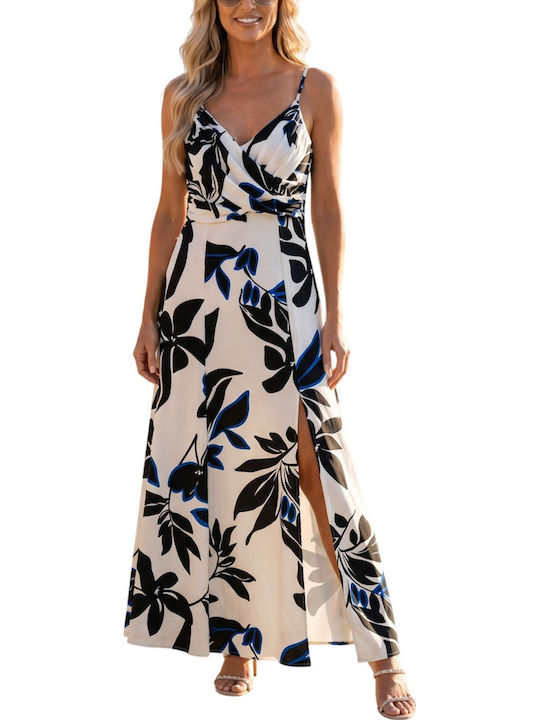 Summer Maxi Slip Dress Black and White
