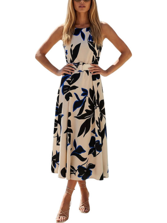 Summer Midi Dress Black and White