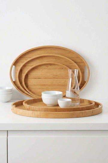 SteweHome Bamboo Δίσκος Σερβιρίσματος 45x30x29cm 3τμχ