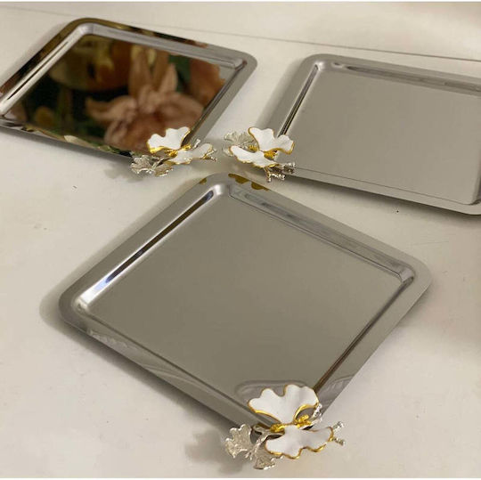 SteweHome Ανοξείδωτος Δίσκος Σερβιρίσματος 23x23cm 6τμχ