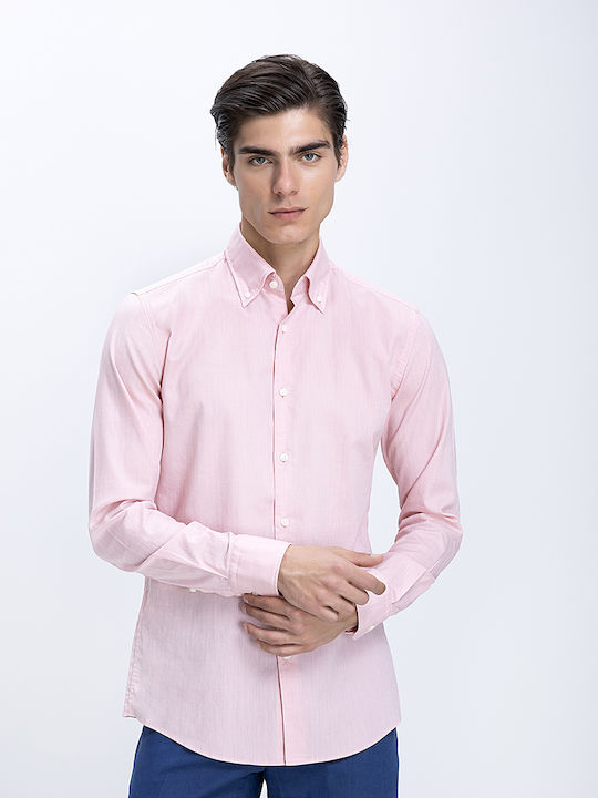 Boss Fit Fit Denim Overshirt Rosa Helllicht