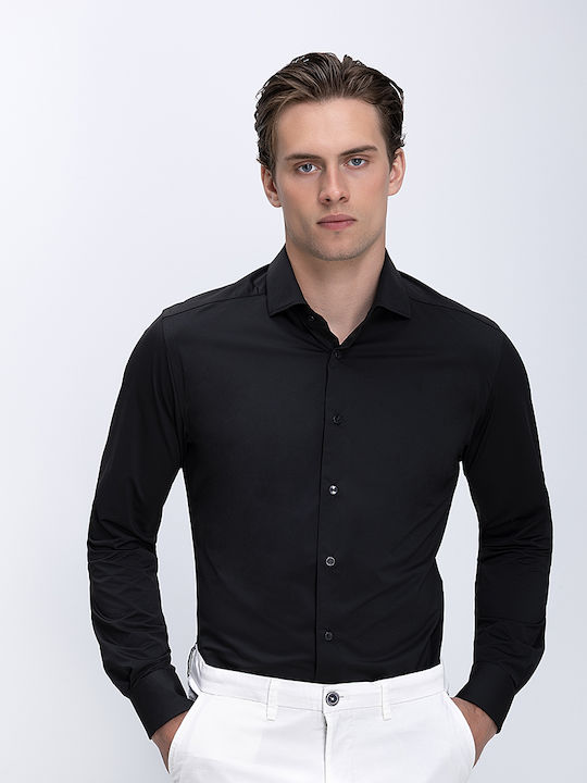 Long Sleeve Shirt In Regular Fit Black