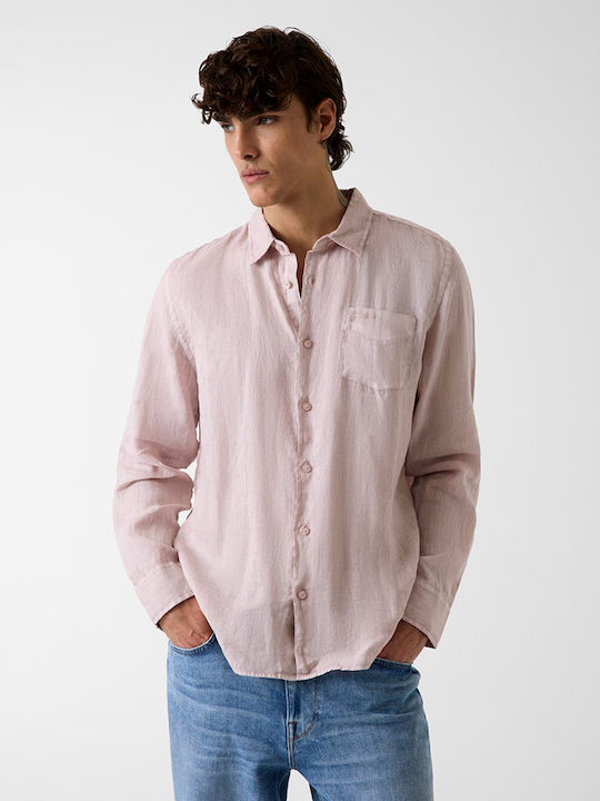 Guess Shirt Mânecă Lungă Lină Cămașă Regular Fi...
