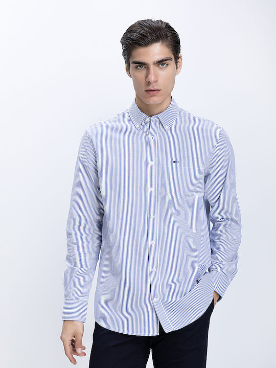 Commander Denim Hemd Blau Gestreift