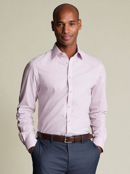 Charles Tyrwhitt Baumwollhemd Rosa Kariert