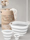 SteweHome Set Laundry Baskets Plastic Collapsible 60l with Lid 36x57x23.5cm Beige