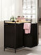 SteweHome Coș de Rufe Metalic 120l 60x66x70cm Negru
