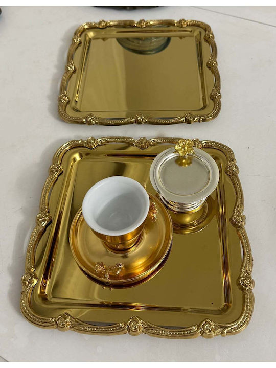 SteweHome Disc Decorativ Metalic 24x24cm 2 Bucăți