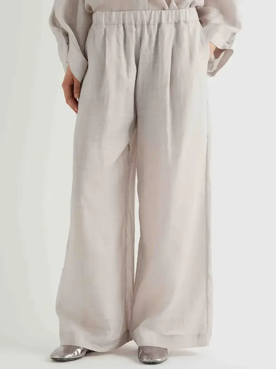 Damen Stoffhose mit Gummiband Grau