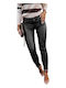 Women's Leather Trousers Black P-376
