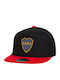 Club Atlético Boca Juniors Flat Snapback Cap Black Red 100% Cotton Unisex One Size