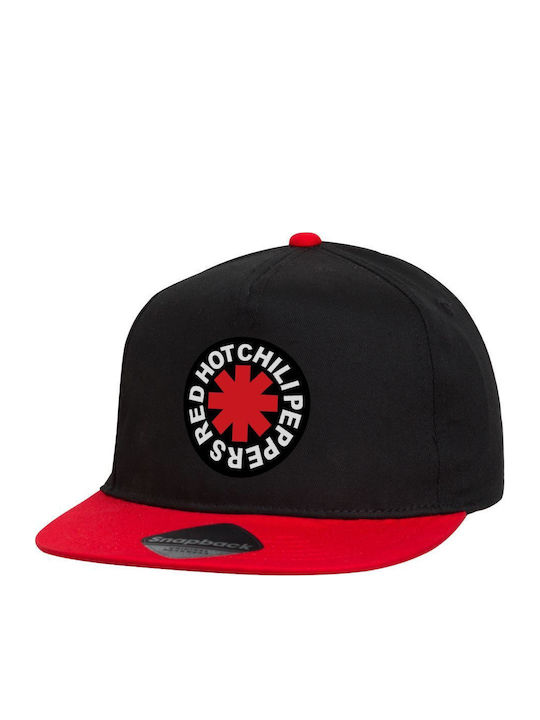 Red Hot Chili Peppers Flat Snapback Cap Black Red 100% Cotton Unisex One Size