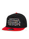 Stranger Things Abc Καπέλο Flat Snapback Μαύρο Κόκκινο 100% Βαμβακερο Unisex One Size