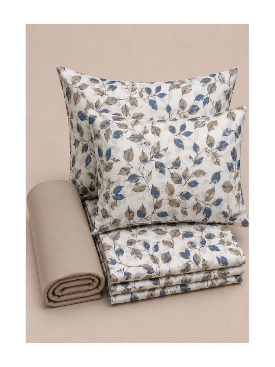 Comfort Σετ Σεντόνι με 1 Μαξιλαροθήκη King Size 270x220εκ. Μπλε (4τμχ)