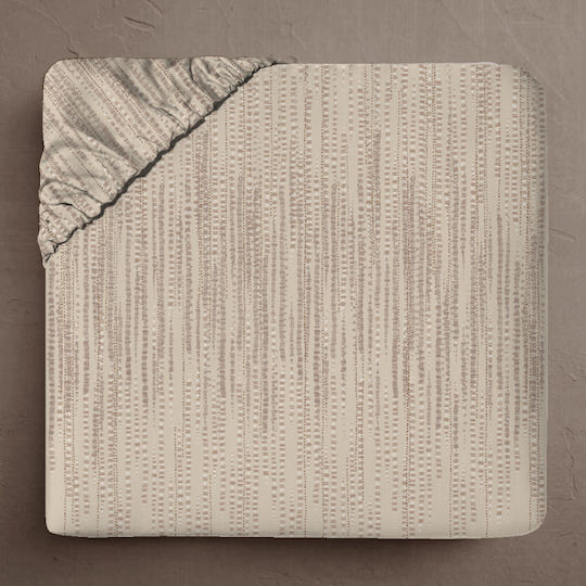 Isadore Lorraine Σεντόνι Ημίδιπλο με Λάστιχο 120x200+30εκ. Moon-beige