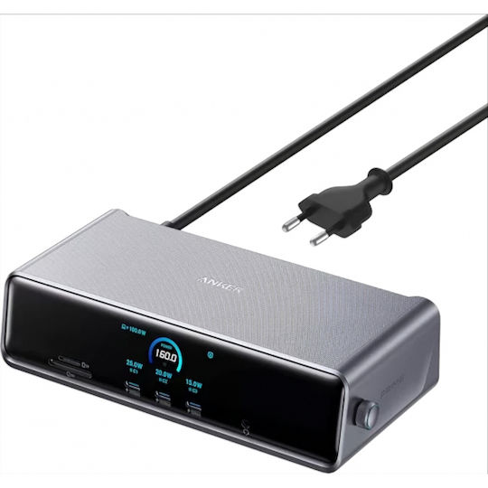 Anker Prime Docking Station with HDMI/DisplayPort Grey