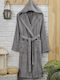 SteweHome Hooded Grey Bathrobe