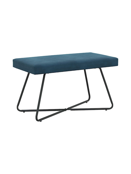 Living Room Stool Upholstered with Blue Velvet 80x40x45cm