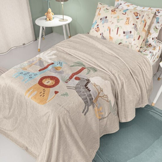 Guy Laroche Κουβέρτα Fleece Μονή 160x220εκ. Natural