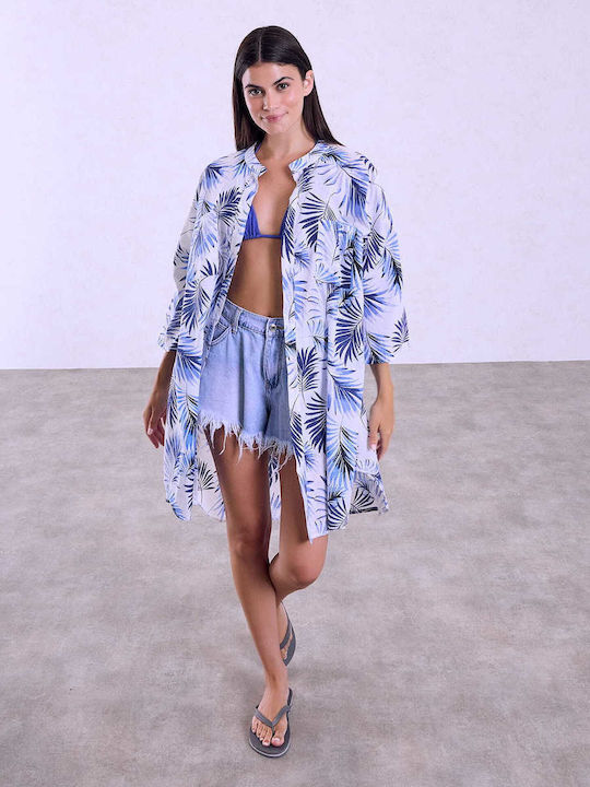 Celestino Women's Printed Caftan Shirt Pockets ...